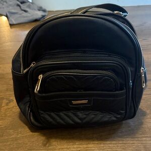 Black Quilted mini Backpack